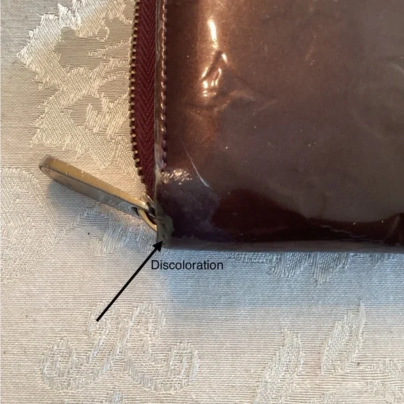 LOUIS VUITTON BURGUNDY VERNIS ZIP AROUND WALLET - Picture 10 of 15